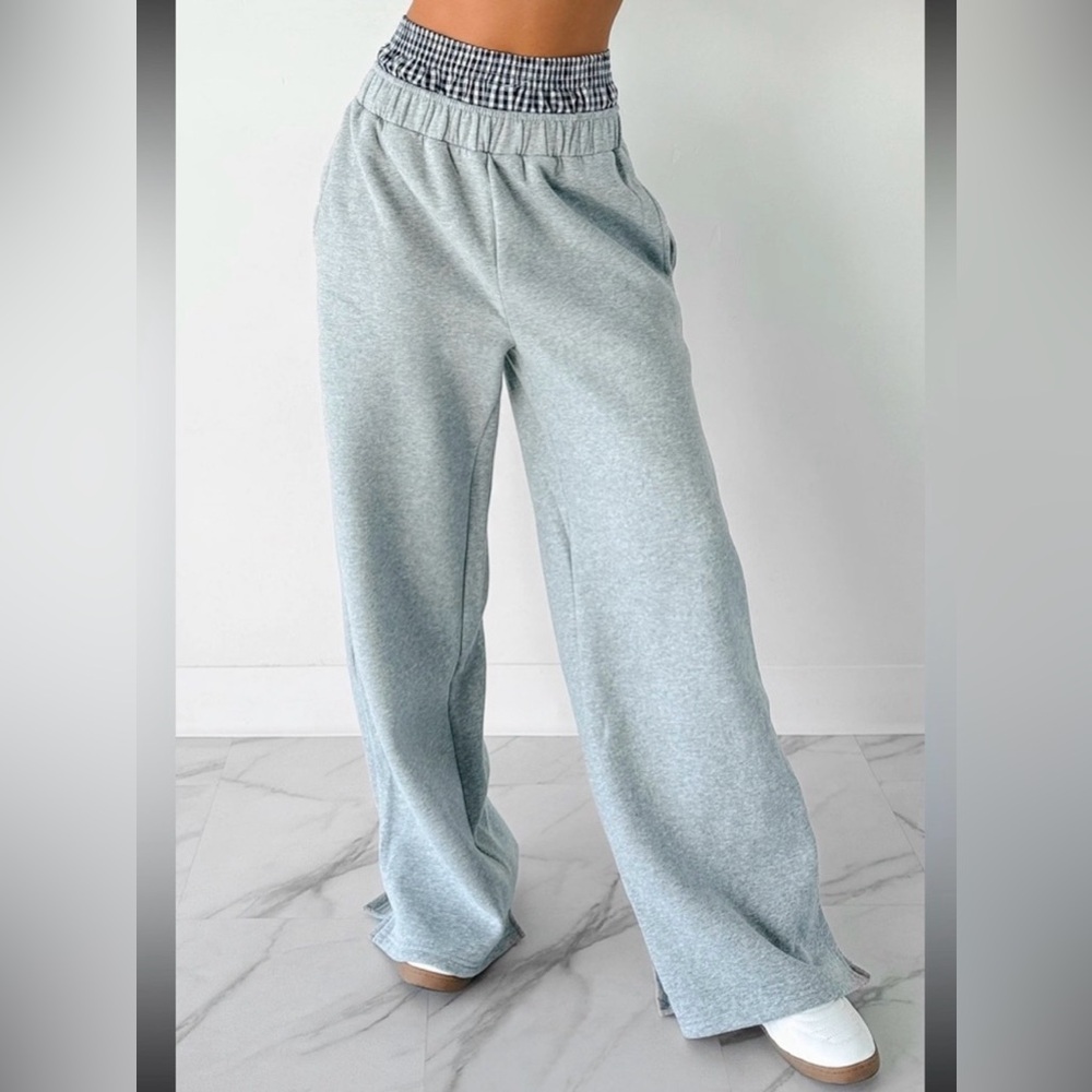 Gray ANWND Boxer Wide-Leg Sweatpants